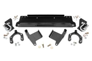 Jeep Wrangler Winch Mount Plate - Front - Rough Country - Factory Bumper - Black - '07-'10